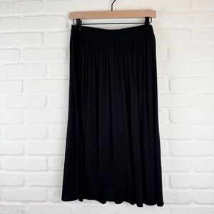 The Frock NYC Black Tshirt Knee Length Skirt Elastic Waist Pullon Lightweight XL